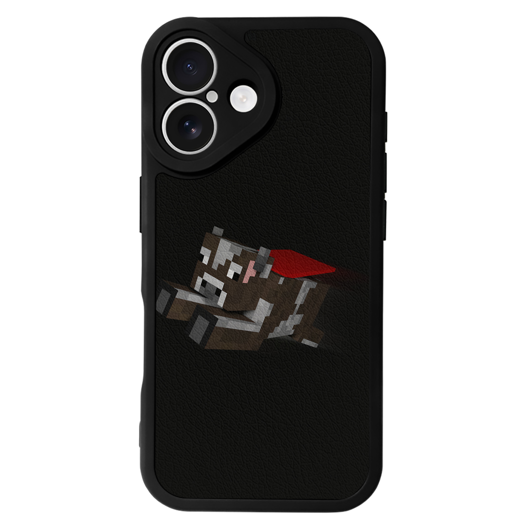 （画像用） マインクラフト ブロックの世界 Minecraft MC Block world 【iPhone 16シリーズ対応】シリコンスマホケース（レザー調） 材質：シリコン